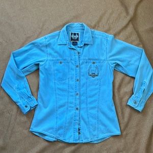 Vintage Harley Davidson Biker Blues Corduroy Shirt Size S Western Biker
